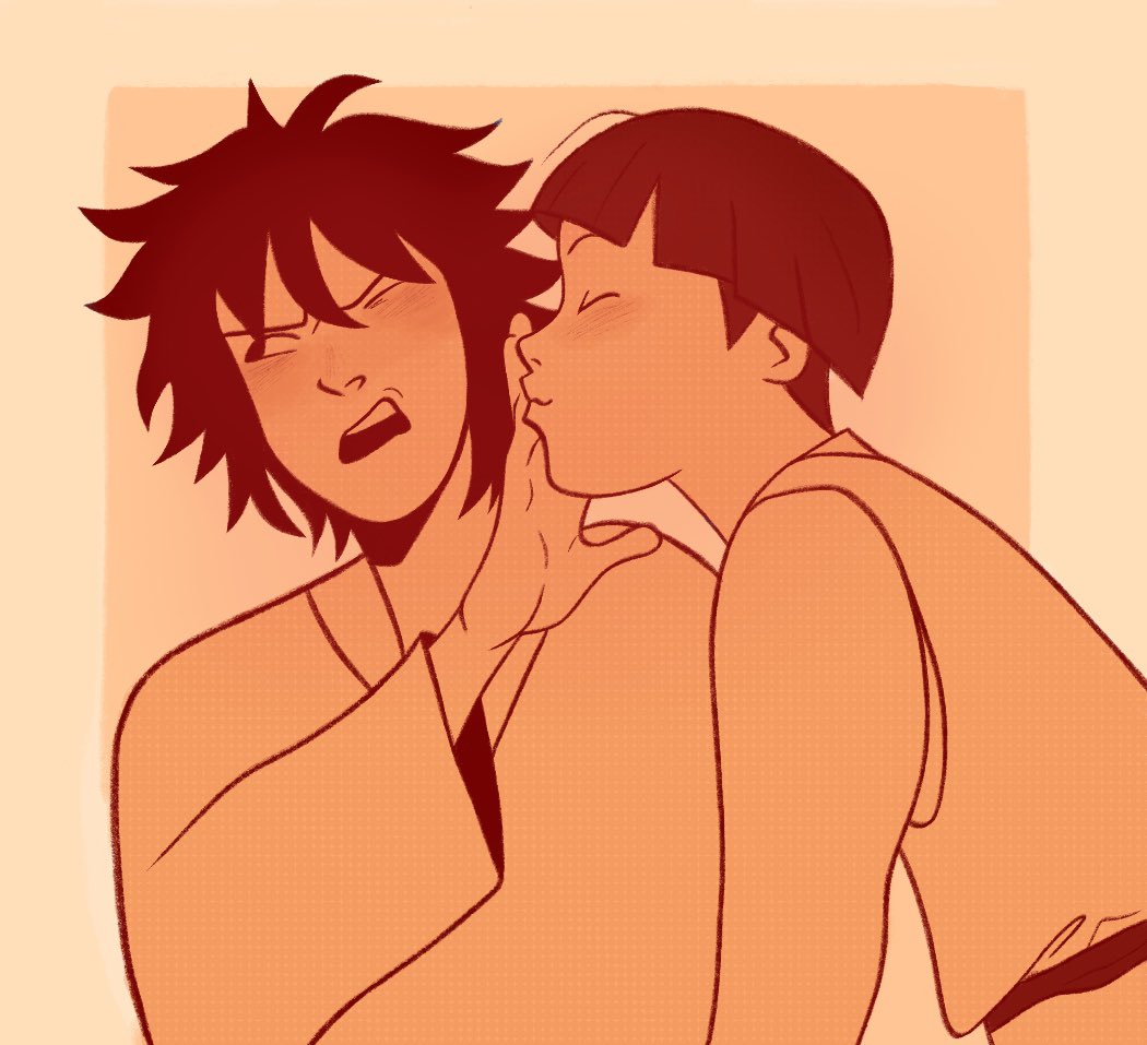 cleaned up an old doodle to use for #hashimadaweek2022 day 1 first kiss! :) #hashimada