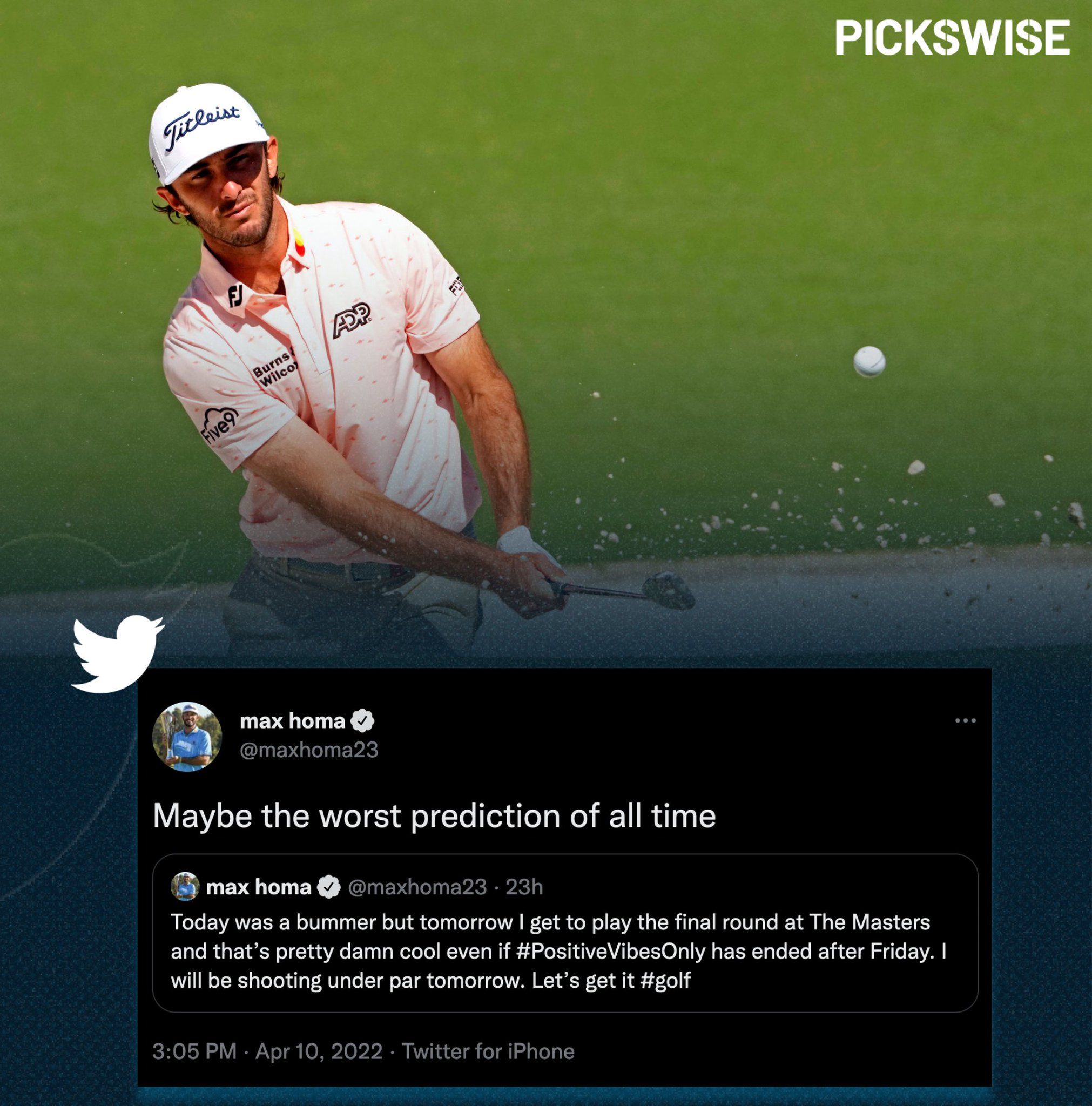 Pickswise on Twitter "Max Homa shot +6 today 🤣 https//t.co/M57B4sFA7n