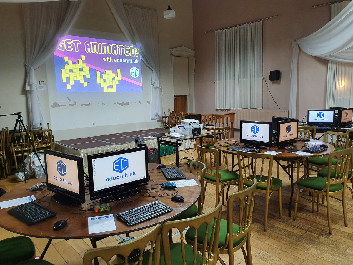 educraftuk's tweet photo. We've been burning the midnight oil setting up #GetAnimated, our 3rd visit to CENTRE STAGE #BEXHILL in just over 3 months. Monday full up, 2 places left for Tuesday. See https://t.co/5Pa2wGxpCm for eligibility info and to book. Thx to @EastSussexCC #coding #haf #haf2022 #bbcbasic https://t.co/VZ3eBKLDwp