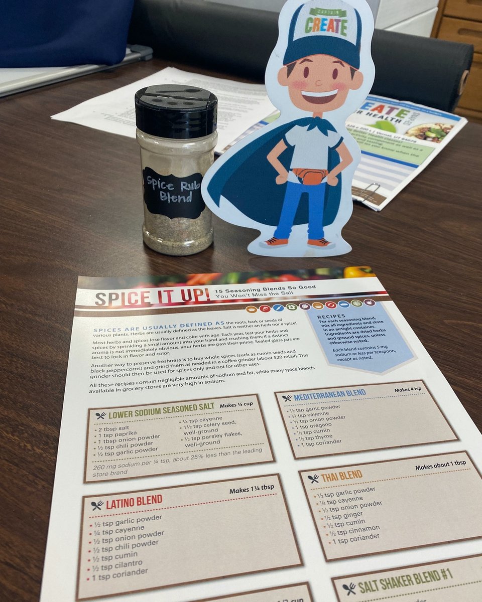 CBHUtah's tweet image. Ambassadors In Action! Cara in Uintah County taught her class how to make their very own spice blends at home. Way to go, Cara!

To find out about classes in your area, visit createbetterhealth.org and subscribe to our monthly newsletter. Enjoy! 

#createbette...
