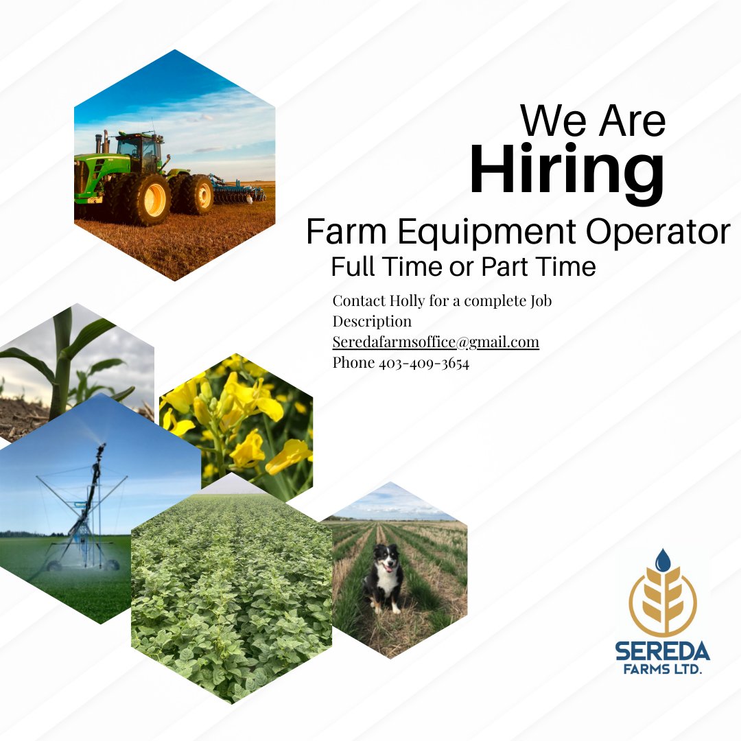 hjw170's tweet photo. We are looking for a full time or part time team member for our irrigated farm operation near Rolling Hills, AB https://t.co/qP6iAXIIqP