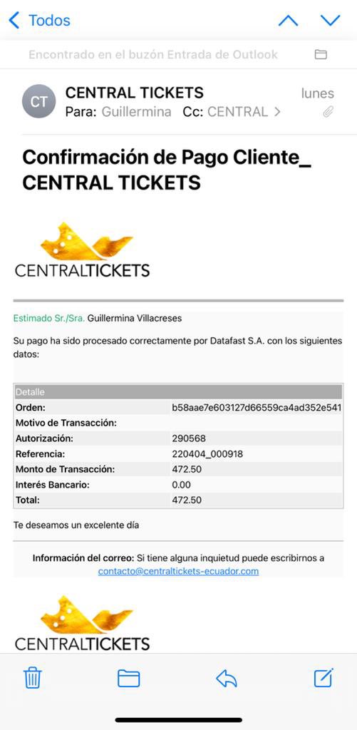 Guillivilla's tweet photo. Estimado por favor su ayuda en la entrega de 10 tickets para el concierto de Daddy Yankee en la localidad Gasolina. El cobro se realizó el día 04-04-2022 en la tarjeta Amex. No he obtenido respuesta a los mails enviados @RODOLFOBC87 #centralticketsec https://t.co/bbKyrIB9q2