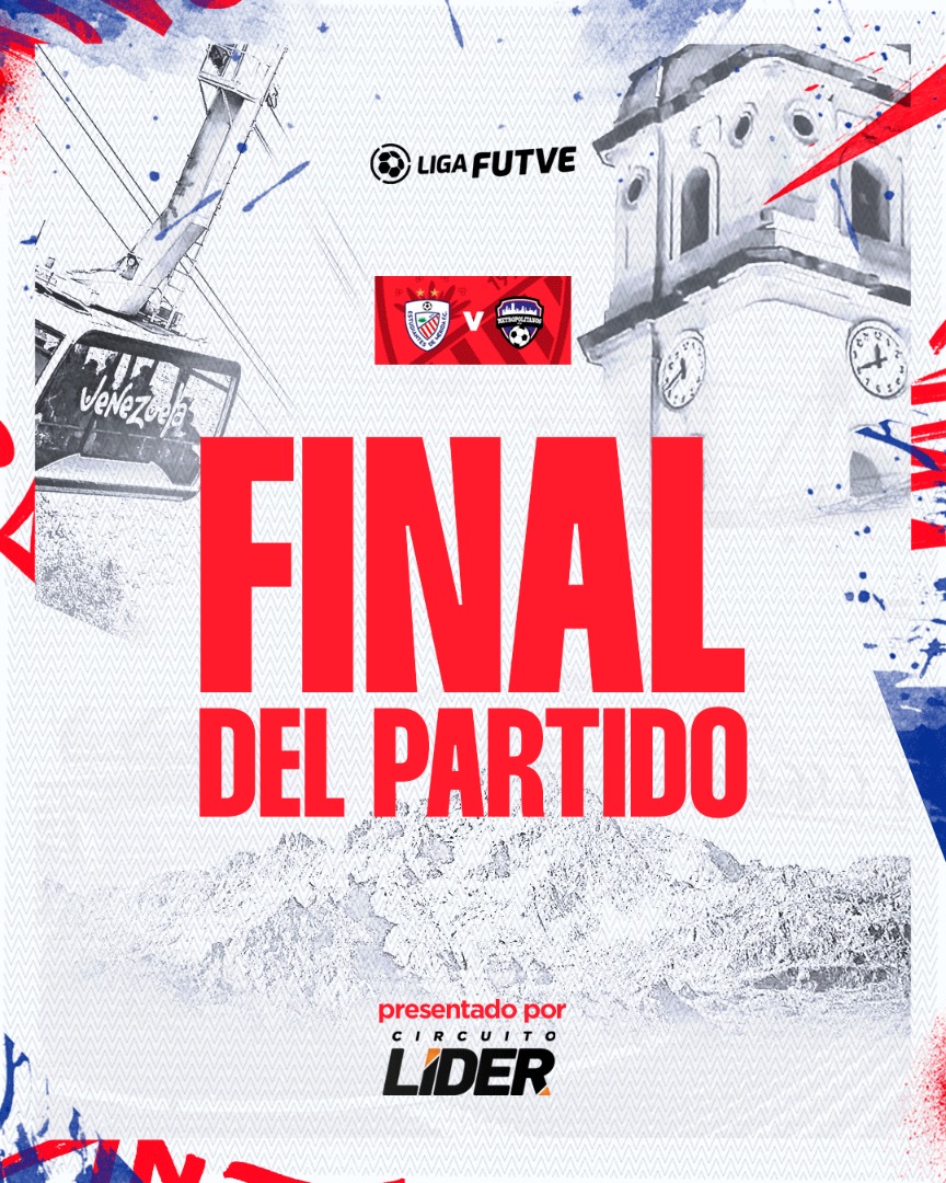 EstudiantesMEFC's tweet photo. #VenezuelaEsFUTVE  #LigaFUTVE⚽🔴⚪

🚩#J7

⏱️90'+5'

🎙️¡Final del partido! ¡Victoria rojiblanca! 🔝💥🔥

@EstudiantesMEFC 3️⃣-1️⃣ @Metropolitanos_

#2Colores1Historia 🔴⚪️
#ElDecanoDeVenezuela ☝🏻 https://t.co/rK1CbMTsFo