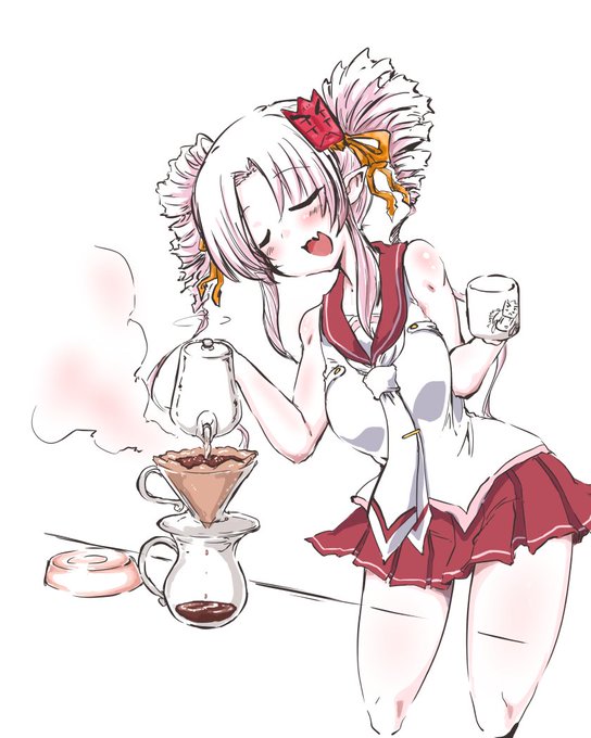 #如月ついつい月曜日 
今日はしっかりいい朝食の日!公式アカウントがコーヒーが好きだからきっとコーヒー好きなんだろう 