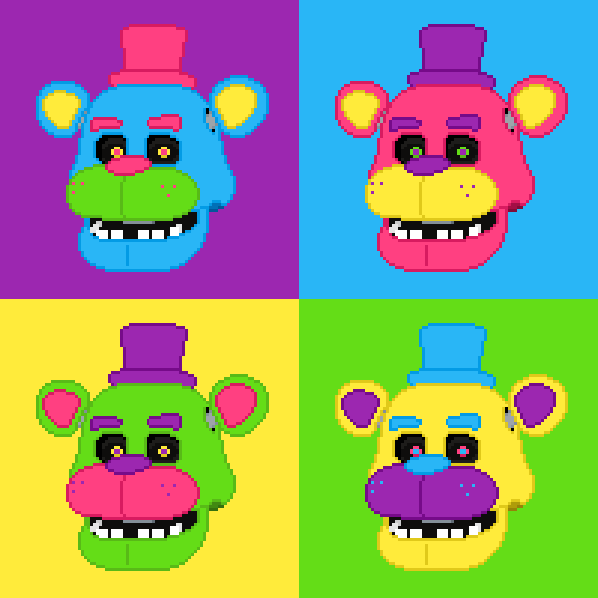 Fnaf 1 golden freddy pixel art