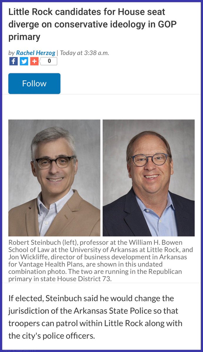 I’m not endorsing either of these candidates. But I must say it’s discouraging to learn that a U of A Law Professor doesn’t realize the Arkansas State Police has jurisdiction to patrol and enforce the law in Little Rock and every other city in Arkansas. 🤦🏻‍♂️