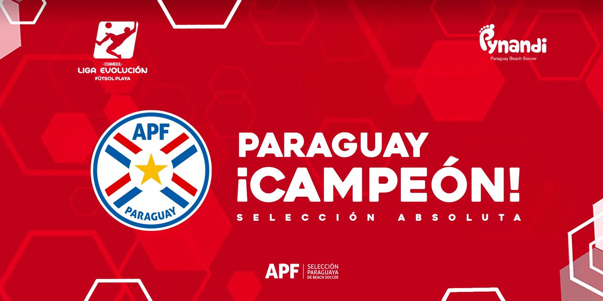 lospynandipy's tweet photo. #APFFútbolPlaya 🇵🇾
¡🇵🇾 GANADOR DE LA ZONA SUR! 🏆
Los Pynandi se quedaron con el primer lugar de la CONMEBOL Liga Evolución de Fútbol Playa - Zona Sur 2022.
#OrgulloPynandi 👣
#LigaEvolucionFP https://t.co/cjyuV64zSm