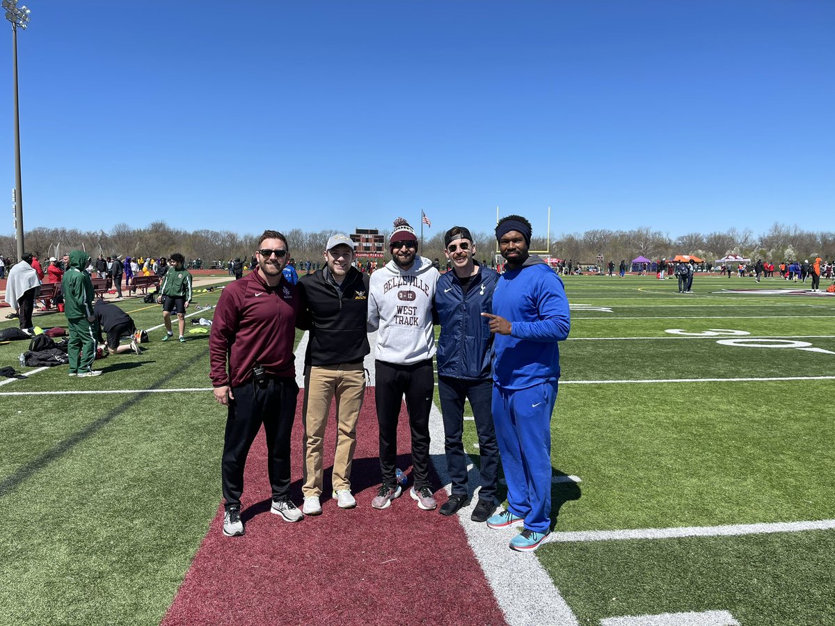 BWestXC's tweet photo. 2013 4x8 reunion. We were missing James Cole, @TrackStudEvo and Coach Ishman @_ish_3. Coach Prescott was over working the PV. Watch the race at the 41:40 mark. https://t.co/asxEoHjGQh. It’s tough to medal in the 3A 4x8 in IL! @BWestAthletics @BWestboysTNF @_Freivogel @N_Simmonds https://t.co/jL13sGUGES