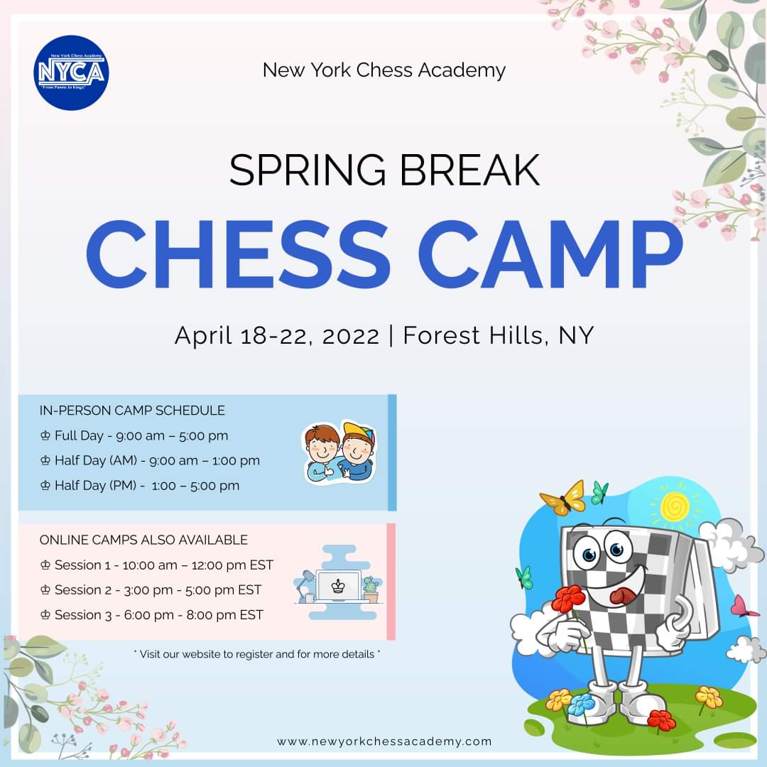 nychessacademy's tweet photo. Spring break #chess camp in Forest Hills, NY - visit our website for more details https://t.co/makS74NRM0