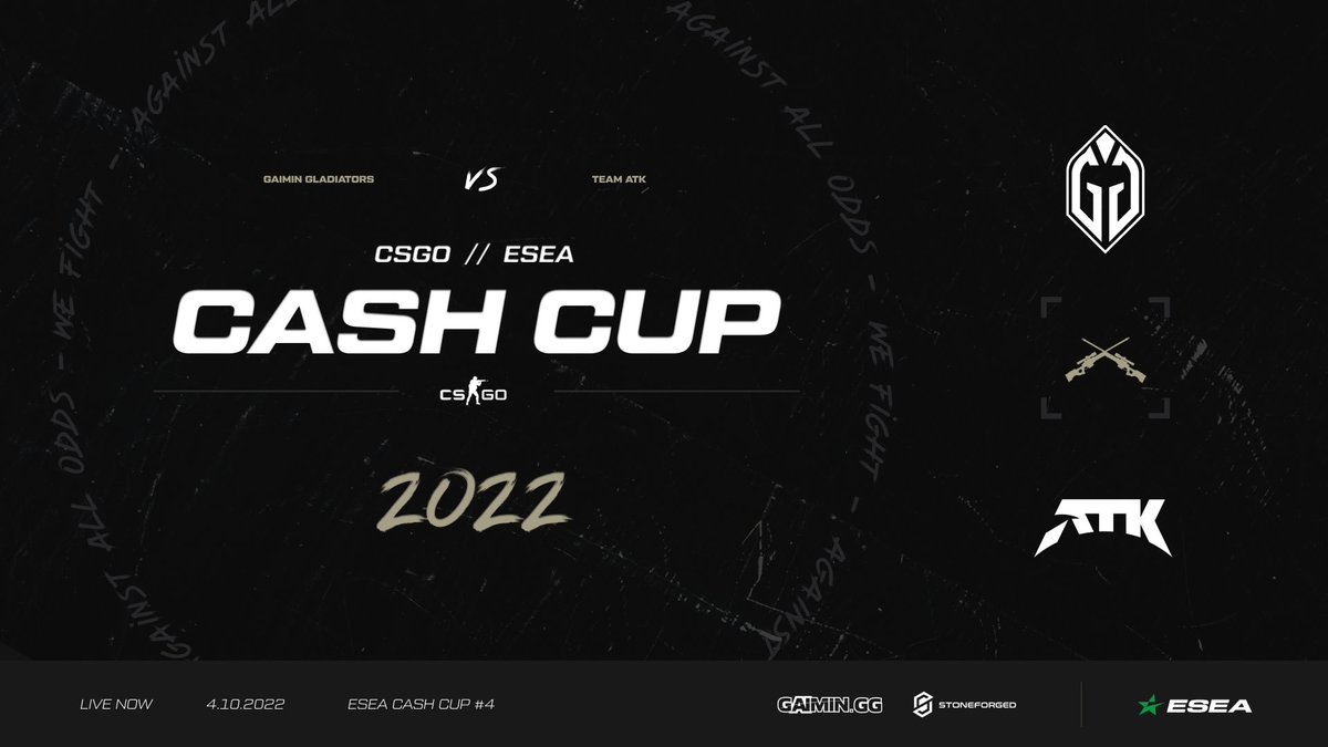 GaiminGladiator's tweet photo. Down 1-0 against @ATKesportsGG in the @ESEA NA 5v5 Spring Cash Cup #4.

Next map is Inferno, let's bring it back!

https://t.co/AqPBYSKvt4

#GGCSGO #CSGO #ESEA #CASHCUP https://t.co/TZO7f7GY6k