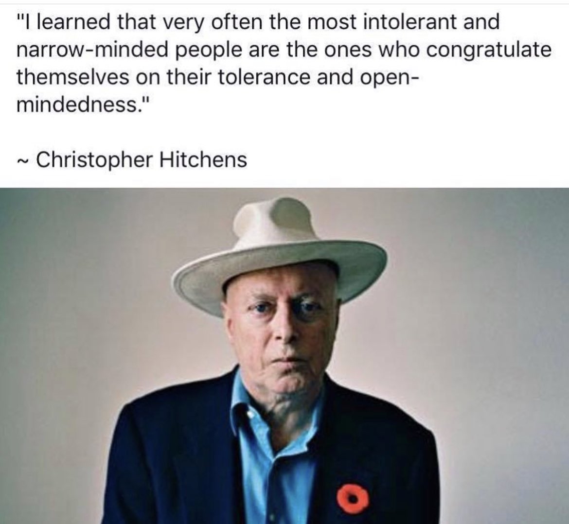 seerutkchawla's tweet photo. Hitchens on “tolerance”. https://t.co/zr1JmjI9Yx