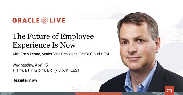 Arizbeth's tweet image. Are you delivering an employee experience that ignites potential? On April 13, join @Oracle to hear how #HR leaders from Hilton and McDonald’s approach employee experience. #OracleLive bit.ly/37AINJP