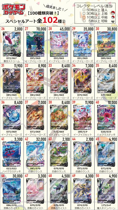 何枚持ってますか ポケモンカードのスペシャルアート Sa 全102種類カード一覧 ポケブラリー