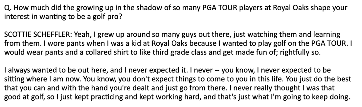 There are a lot of likeable superstars in the sport right now. Scottie Scheffler might be at the top of the list.