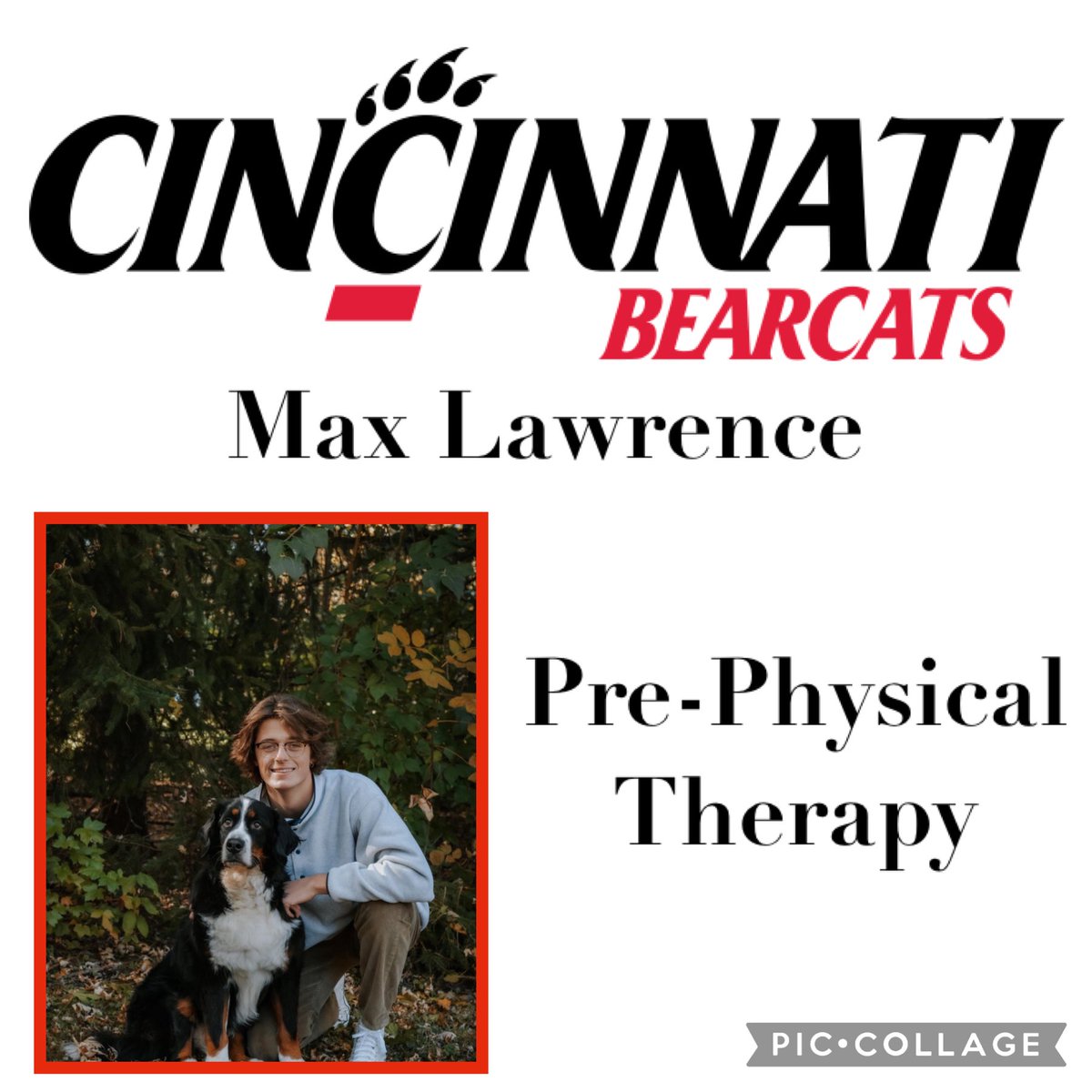 maxclawrence's tweet photo. Extremely excited to persue my Physical Therapy Doctorate at The University of Cincinnati!  #GoBearCats #UC https://t.co/JoPwvxCW3t