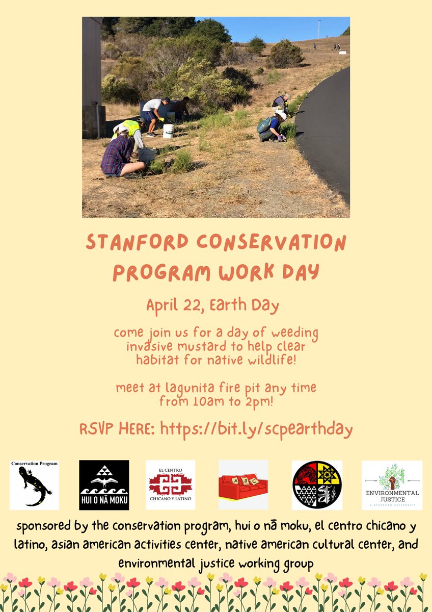 Stanford Conservation Program (@conservation_su) on Twitter photo RSVP for our Earth Day Work Day on April 22! bit.ly/scpearthday RSVP for our Earth Day Work Day on April 22! bit.ly/scpearthday