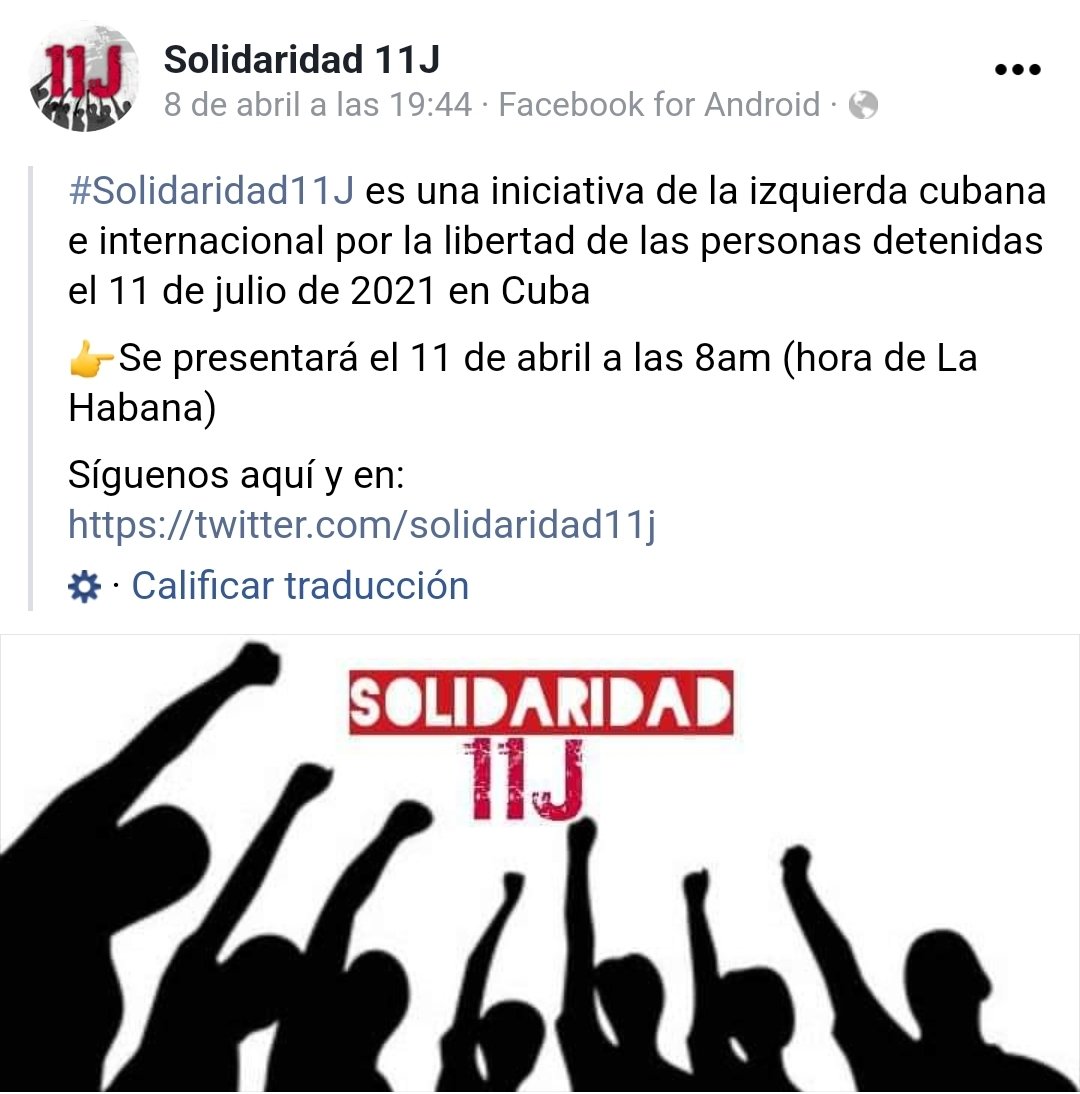 VictorDuenasCU's tweet photo. 🇨🇺 | Nacerá el próximo 11 de abril, "Solidaridad 11J" una plataforma de la izquierda cubana e internacional para la Libertad de las "personas detenidas del #11JCuba" 
Algunos de los que impulsan esta iniciativa se autodefinen como "socialista" y otros "comunistas" 🤷🏻‍♂️ https://t.co/XWu6m9UwuI