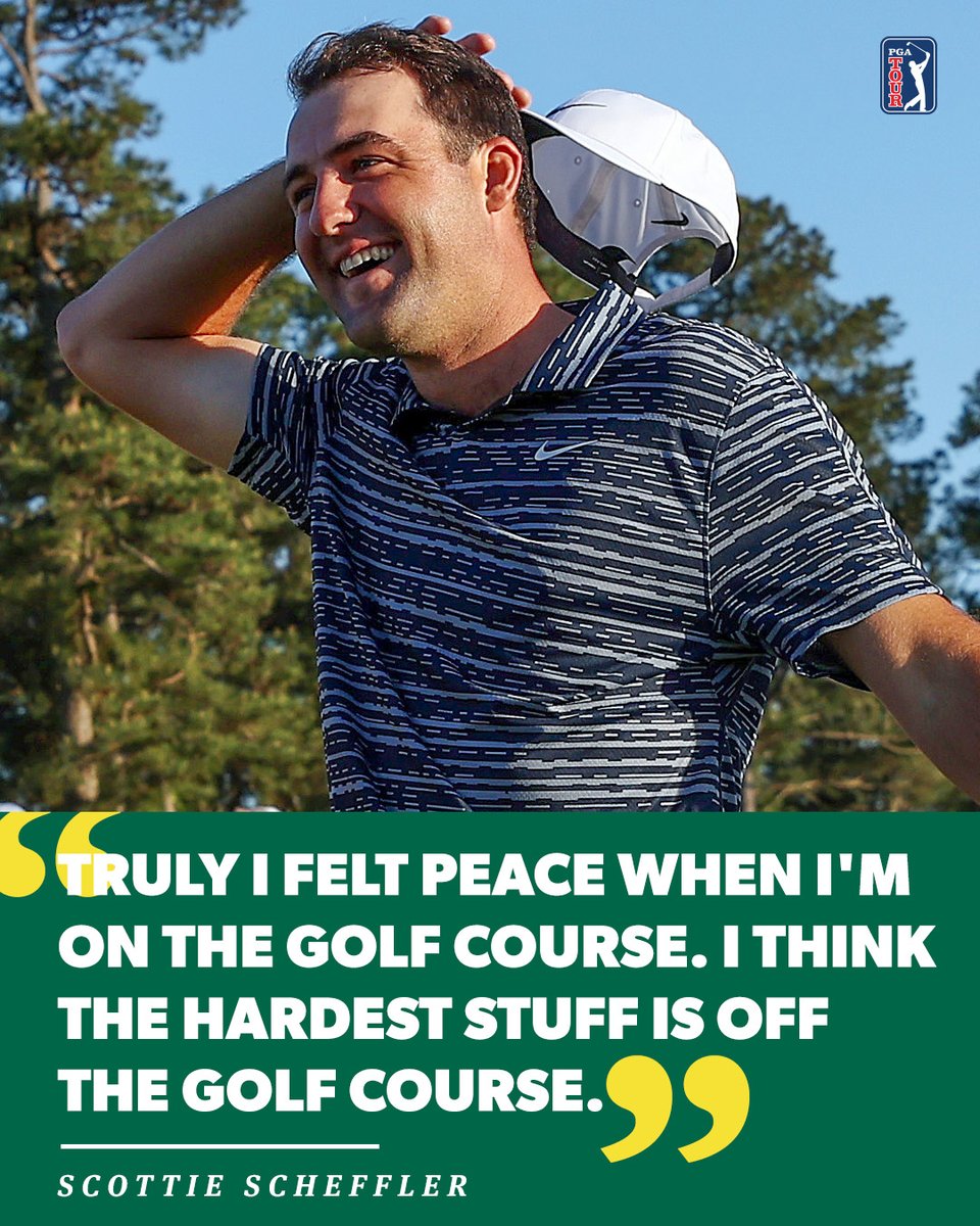 PGATour's tweet photo. Scottie knows his happy place. https://t.co/Dhcom5mJGk