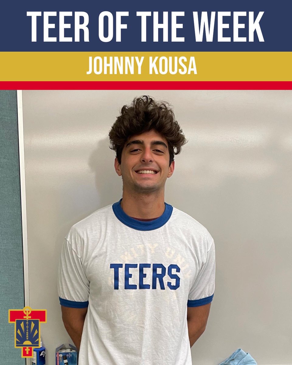 Triniteers's tweet photo. Our #TeerOfTheWeek is the very studious, Johnny Kousa. He never leaves the classroom so that’s why the pictures are there! #TEERPRIDE https://t.co/lGIebXelUV