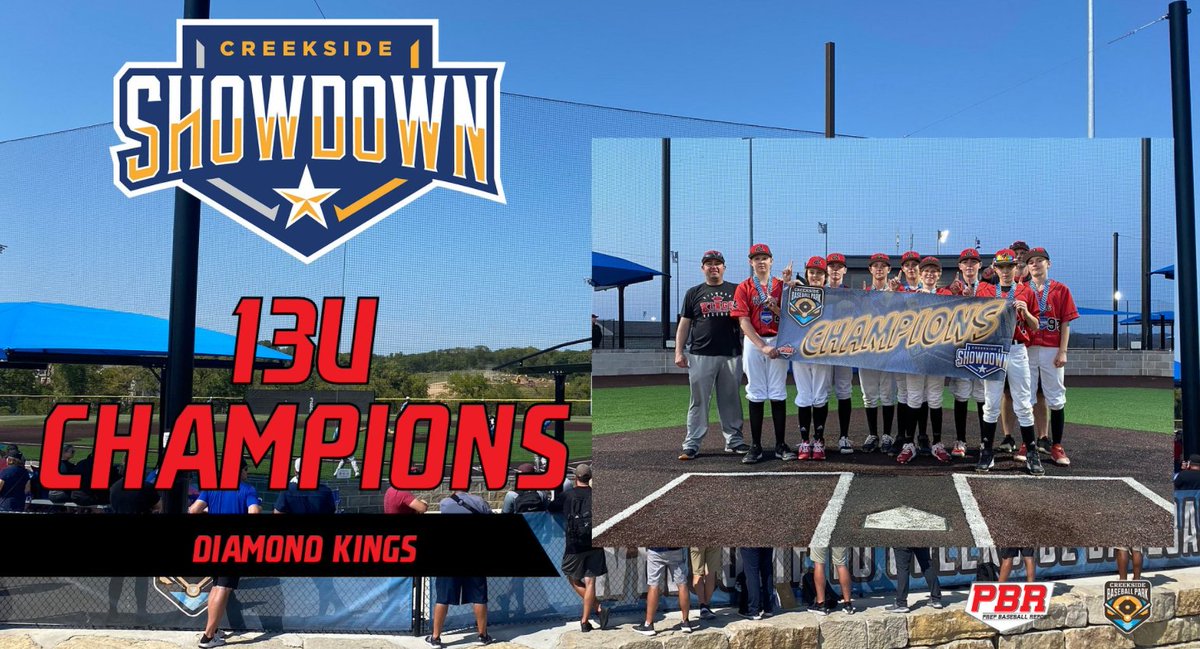 PBTKansasCity's tweet photo. Congratulations to the Diamond Kings for winning the 13U division of our Creekside Showdown! 🥇

Great way to cap off a great weekend of baseball! #WhyPlayAnywhereElse https://t.co/4ecWtenYmK