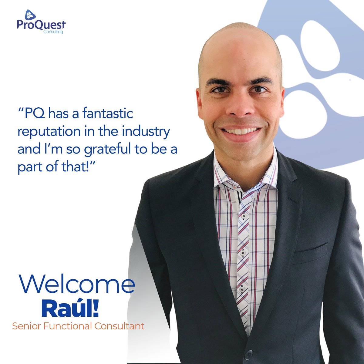 We’re so excited to have Raúl on board as our New Senior Functional Consultant 🙌

Welcome to the PQ team Raúl, we're looking forward to getting to know you better! 👏

Find out more about Raúl here 👇
bit.ly/373WUrw

#ProQuest #Salesforce #SummitPartner #team #culture