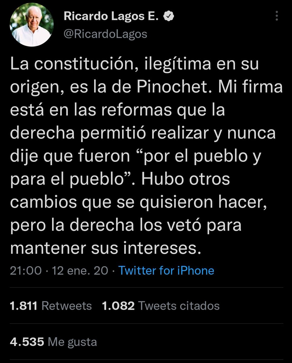 fotohistoriacl's tweet photo. Ricardo Lagos, enero de 2020. https://t.co/O4zPy3WSSh