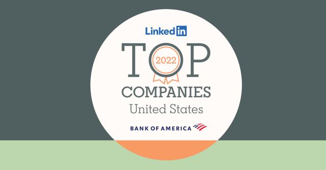Congrats to <a href="/BankofAmerica/">Bank of America</a> for being recognized as a 2022 LinkedIn Top Company! My company continues to prioritize career development for my teammates and me, allowing us to grow both personally and professionally. #MyWorkValues #LinkedInTopCompanies bit.ly/3MbQ2Hx