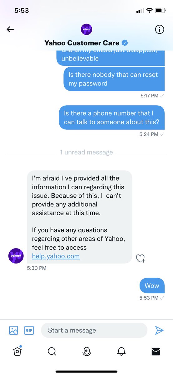 mikedono10's tweet photo. If you have a yahoo Canada email account I suggest you abandon it. I’ve had the same email for 20 years and it recently locked me out. There is no support whatsoever through phone or email. All the documents I had saved on that email are now gone. https://t.co/36BeFFHPgv