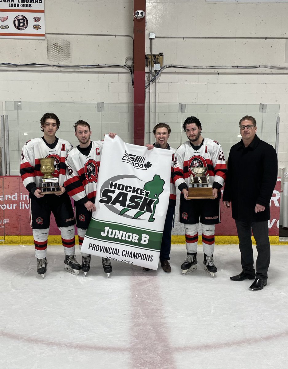 PJHLQuakers's tweet photo. 2021/2022 PJHL CHAMPS, Congratulations to head Coach Travis Bruce, Quakers coaching staff, players and volunteers on a great season!🏆 https://t.co/n2LhKBmfF6