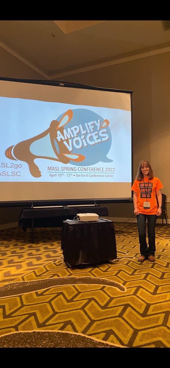 KnobNosterHS's tweet photo. Look at our very own Mrs. Woods presenting at the MASL Conference! We are so proud!!🧡🐾🖤 https://t.co/w2IlB9eAy8