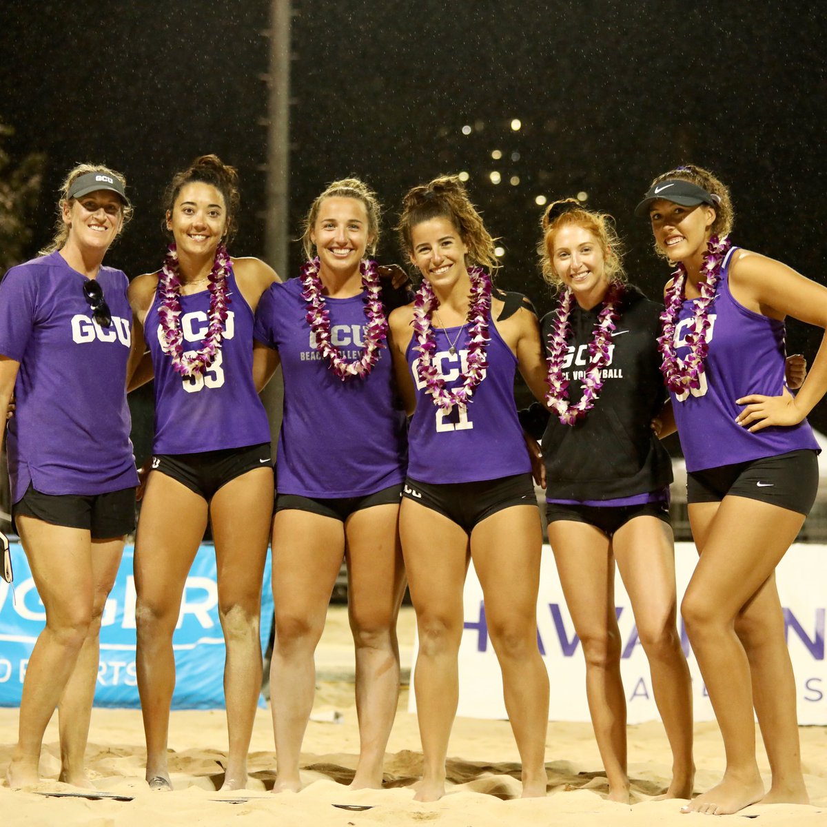 GCU_Beach's tweet photo. Thank you @UHBeachVolley for recognizing our seniors at your senior night. 💜 #LopesUp https://t.co/9CfHeB9JUc