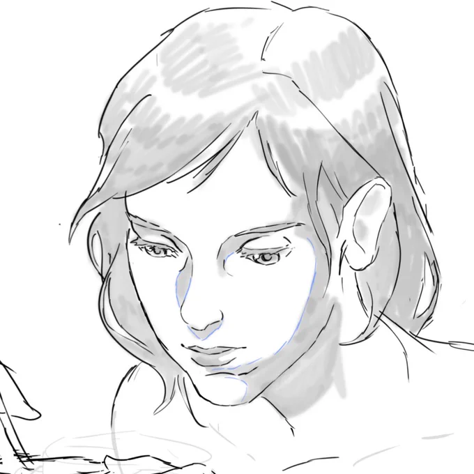 warmup and a drawing of @mothercain i was going to animate but i'm tired and its late 