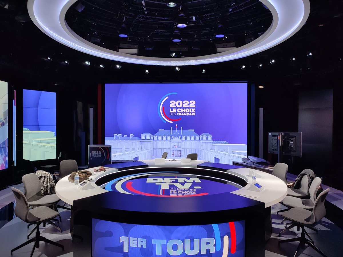 ledboxcompany's tweet image. [REALISATION] - BFMTV - 10/04/2022 - 20h55
2022 - LE CHOIX DES FRANÇAIS - 1ER TOUR
Réa : Bryan Pasturel  Maxime Vedrenne
Prod : Pierre Froger Laurent Duval Camille Duwez  NEXTPROD
Dir photo : Eric Brancherie
Plateau #creativeled : @ledboxcompany 
#BFMTV #plateautv #led