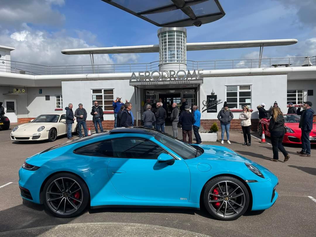 R9Porsche's tweet photo. Saturday morning R9, R11 &amp; R20 convoyed from their regions all heading to R10's meet hosted @SywellAerodrome - thanks for the invite, great venue &amp; lovely day for it 🙂 Pictures by Andy Jennings &amp; @GavinBroad2 👍 https://t.co/3jZlq14lmP