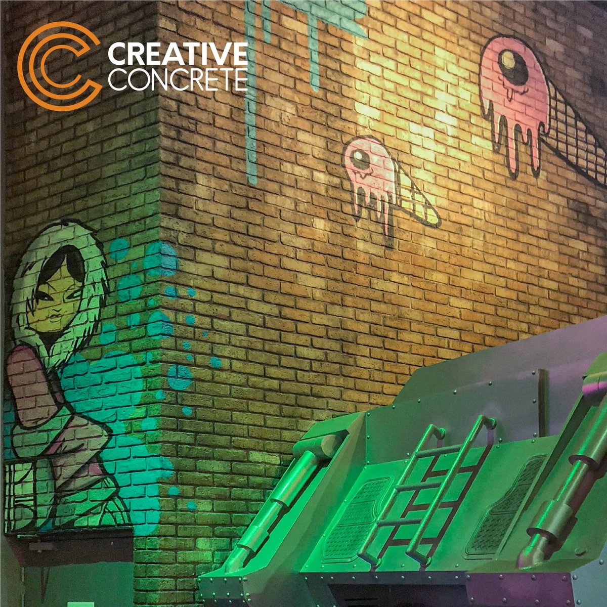 creativecreteme's tweet photo. ArtCrete Themed Wall @ Hub Zero, Dubai: ArtCrete renders’ high workability and unique physical characteristics allow for the easy creation of highly themed facades in small thicknesses, thereby reducing dead loads on the façade structure. #CreativeConcreteConcepts https://t.co/uIBfVhYtDm