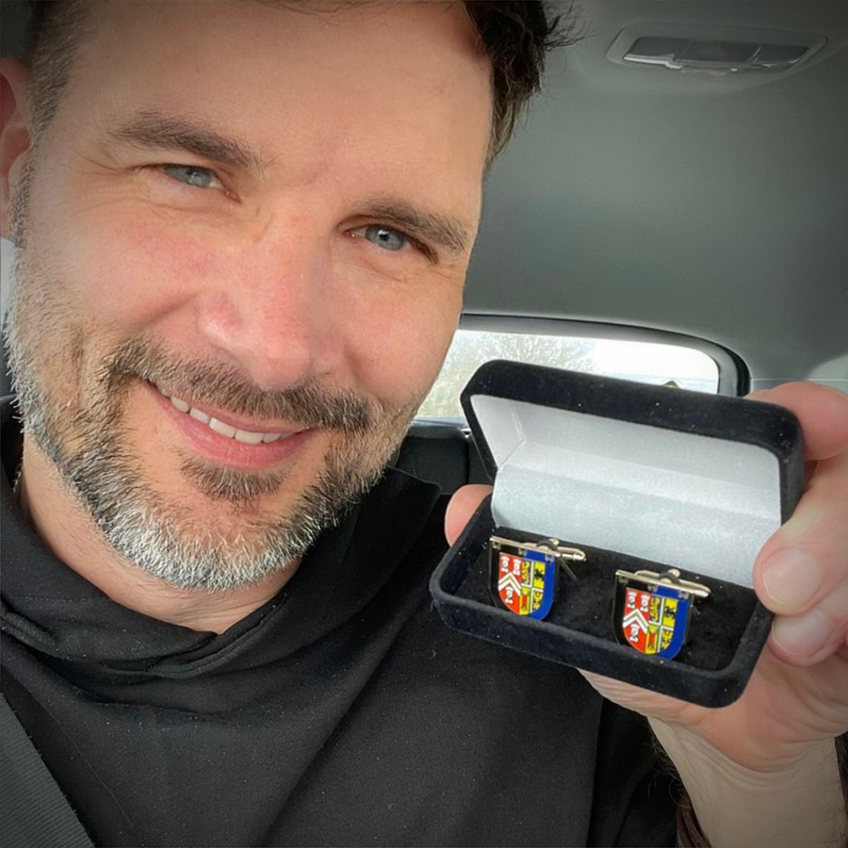 Someone's Happy 😁 with their New #Derbyshire Province Cufflinks 👍 #Freemasons 
#DerbyshireFreemasons 🙌