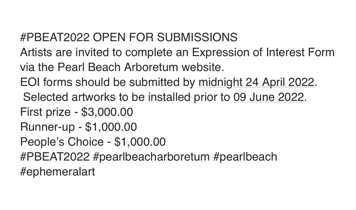 The_Art_Life's tweet photo. The second Pearl Beach Ephemeral Art Trail is calling for submissions from artists to create a temp. art work in the PB arboretum. More info :  https://t.co/gG6Op9G99g https://t.co/2NqAHupb2c