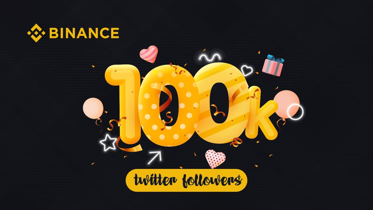 Binance Africa (@binanceafrica) on Twitter photo Yay! We just passed 100k followers on Twitter💫
To celebrate this milestone, join our special <a href="/TheBinanceNFT/">Binance NFT</a> airdrop➡️1000 lucky winners
🔸Retweet this post♻️
🔸Comment what you love about Binance.
🔸Fill Entry here👉forms.gle/YD4Cymq3k4XpgF… Yay! We just passed 100k followers on Twitter💫
To celebrate this milestone, join our special <a href="/TheBinanceNFT/">Binance NFT</a> airdrop➡️1000 lucky winners
🔸Retweet this post♻️
🔸Comment what you love about Binance.
🔸Fill Entry here👉forms.gle/YD4Cymq3k4XpgF…