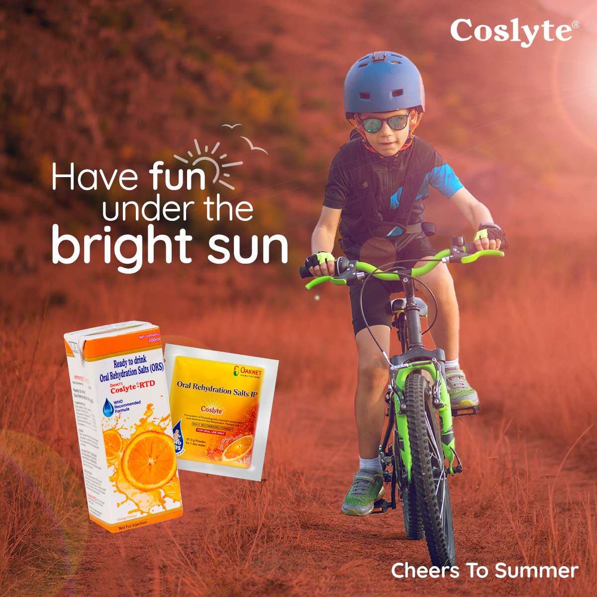 ORSCoslyte's tweet photo. Soak some sun along with your favourite activities ๐ฒ and say goodbye to the fear of #dehydration. ๐ฅต Have an exciting experience as you say #CheersToSummer with #Coslyte
To know more about rehydration, visit us at https://t.co/jsxsC8ncHw
#Summer #Heat #ORS #RehydrateAnywhere https://t.co/GHQihRV9KE