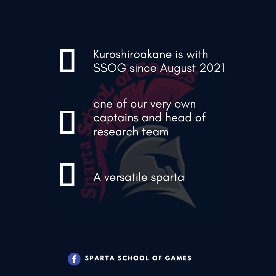 official_ssog's tweet photo. Meet our Sparta of the Week!

Girl power! This is Captain Kuroshiroakane. 
Change is constant pero kayang kaya nya yan! 
Head of our Research Team din yan! Astig! 
Ahoo! Ahoo! https://t.co/gKoitpDxHR