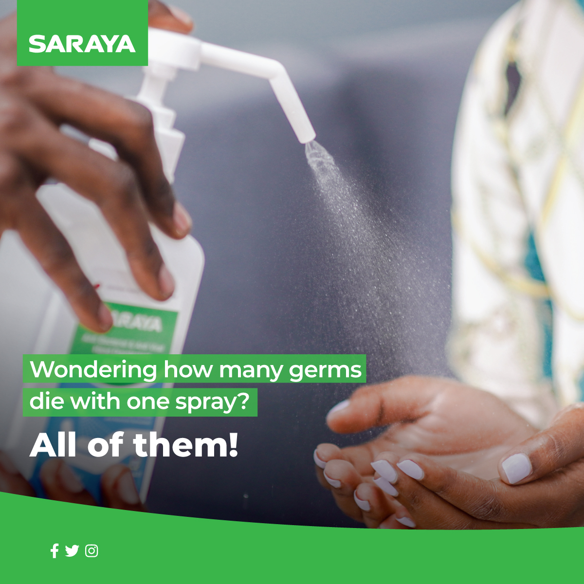 saraya_uganda's tweet photo. Alsoft V's superpower is in its spray. More than a million germs and bacteria in your hands die with just one spray!
#Saraya #Alsoft https://t.co/pnONVSEX3T