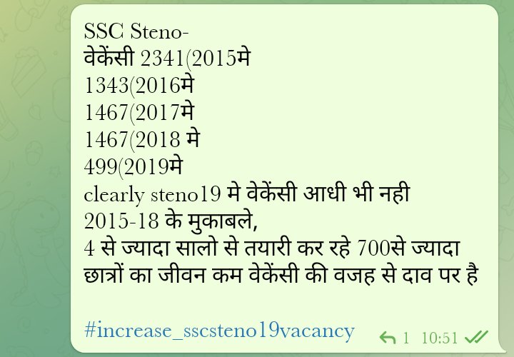official_murtza's tweet photo. Sir @DrJitendraSingh 
Please increase the vacancies.
That's not enough vacancies for the students who qualified the both test it's very less please have a look on it.  @DoPTGoI
#increase_sscstenovacancy2019 
#increase_sscsteno19vacancy https://t.co/F9xnBk4BZx