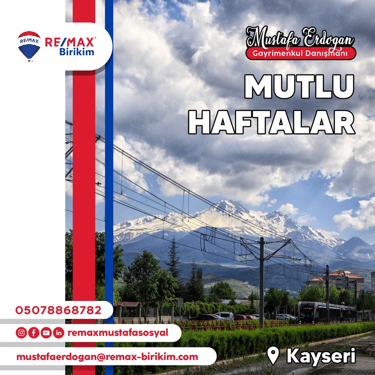 Sevdiklerinizle birlikte güzel bir hafta geçirmeniz dileğiyle 

Mutlu Haftalar 

Mustafa Erdoğan
Gayrimenkul Danışmanı

#remax #remaxtürkiye #remaxbirikim #gayrimenkul #gayrimenkuldanışmanı #gayrimenkulgurmesi #remaxmustafaerdoğan #remaxmustafasosyal #acp #remaxacp #collection