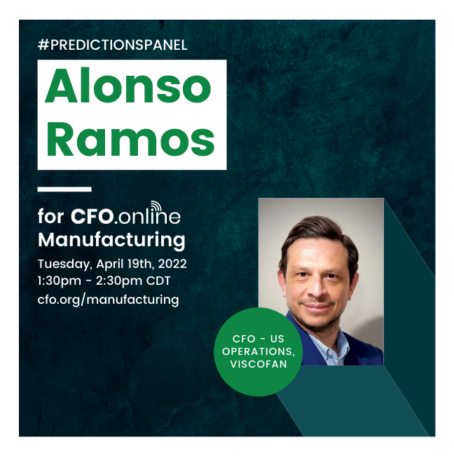 We welcome Alonso Ramos, CFO-US Operations from #Viscofan for #CFOonline #Manufacturing event! 

Register here: cfo.org/manufacturing

#finance #accounts #financialplanning #cfo #financialrisks #financemanagement #fintech #data #tech #ai