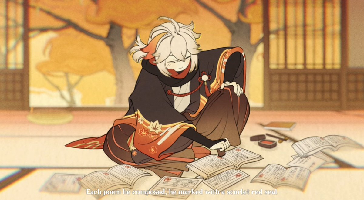 hourkazuha's tweet photo. the never ending saga of kazuha sitting in this position https://t.co/i6hrU6lNX1