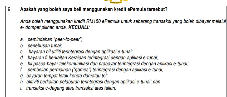 haziqfikri_225's tweet photo. Dah claim ePemula ke tu? π
Just nak remind, RM 150 tu cannot be used for e commerce or online transactions ya!
So fikir2kan sebelum claim kat mana2 e wallet!
Sumber : https://t.co/s72laJ7dmt
#ePemula #rm150 https://t.co/7pdu84mqXC