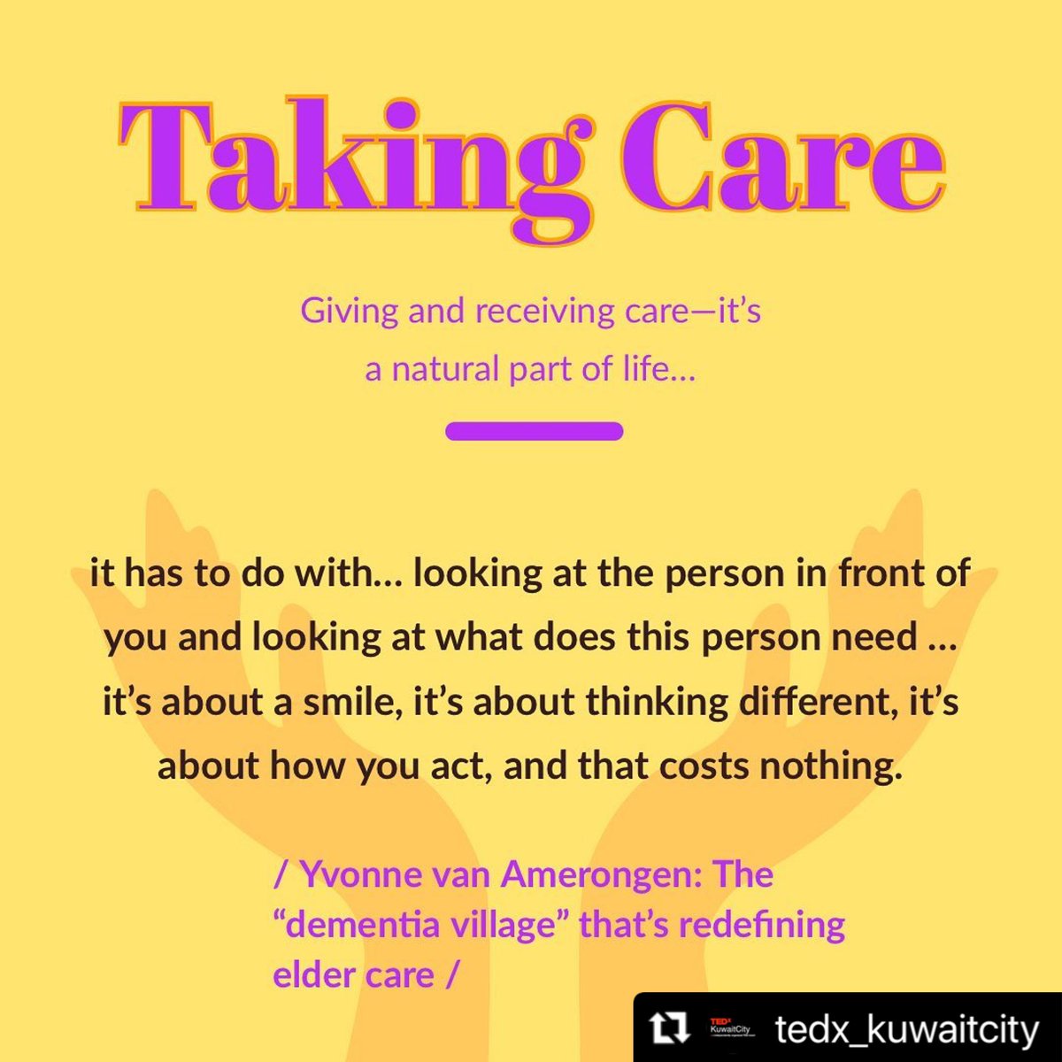 TEDx_KuwaitCity's tweet photo. #hogeweyk Care reimagined 💜❌💜❌
#society #innovation #future #humanity #mentalhealth #ted2018 #tedxkuwaitcity #tedxkuwaitcity2022 https://t.co/XVuBF1l1L3