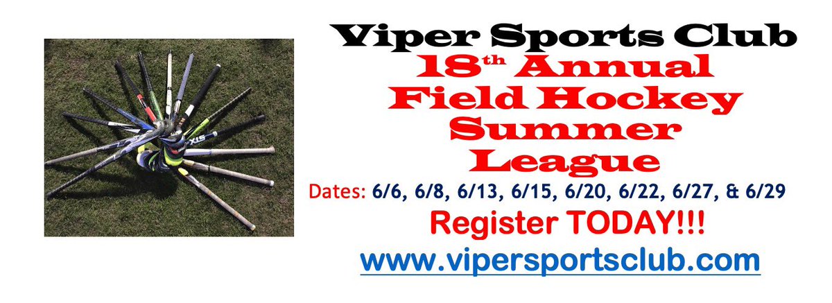 ViperFHClub's tweet photo. WE’RE BACK!  ANOTHER SUMMER LEAGUE COMING YOUR WAY!  
Register your team today! 🏑🐍 https://t.co/NSL8WvSTCZ