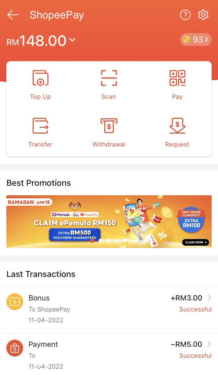 exselcus's tweet photo. @Zaiful_edi jadi wehhh daripada shopeepay transfer ke cimb! https://t.co/ugLQU9x6NX