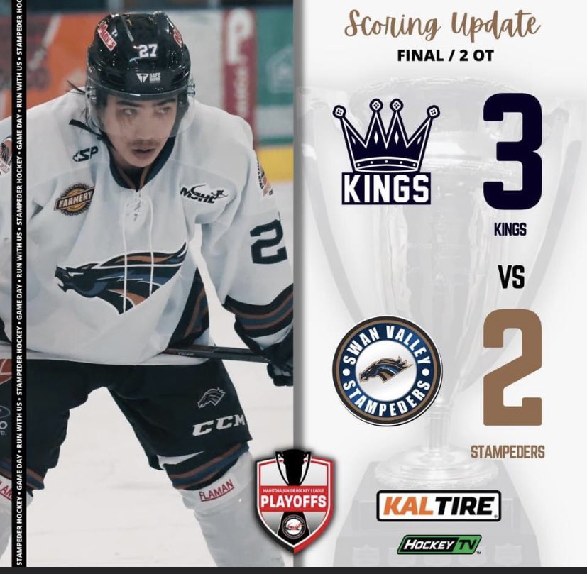 Here is the final score of the <a href="/dauphinkings/">Dauphin Kings</a> vs swan valley stampeders good job for making to Round 2